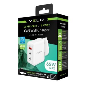 VHG65JW – SUPER-FAST 3 PORT GaN WALL CHARGER – 65W