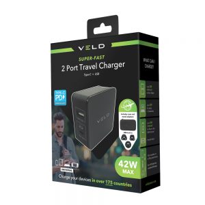 VT42FB – SUPER-FAST 2 PORT TRAVEL CHARGER – 42W