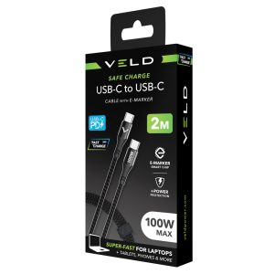 VCC2E – SUPER-FAST USB-C TO USB-C CABLE with E-MARKER - 100W (2M)