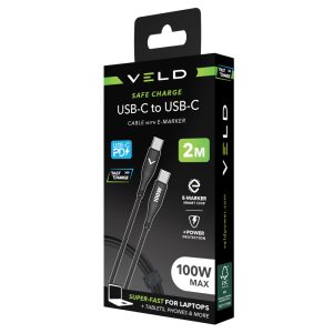 VCC2E – SUPER-FAST USB-C TO USB-C CABLE with E-MARKER - 100W (2M)