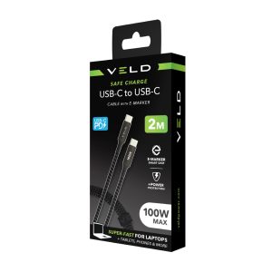 VCC2E – SUPER-FAST USB-C TO USB-C CABLE with E-MARKER – 2M / 100W