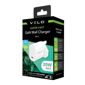 VH20BW – SUPER-FAST USB-C GaN WALL CHARGER – 20W