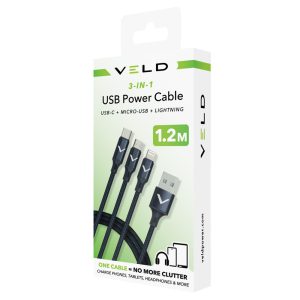 VACLM100B12 - 3-IN-1 USB POWER CABLE (1.2M)